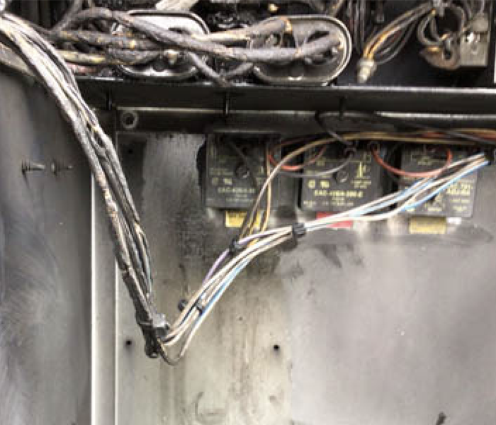 Electrical panel post fire damage